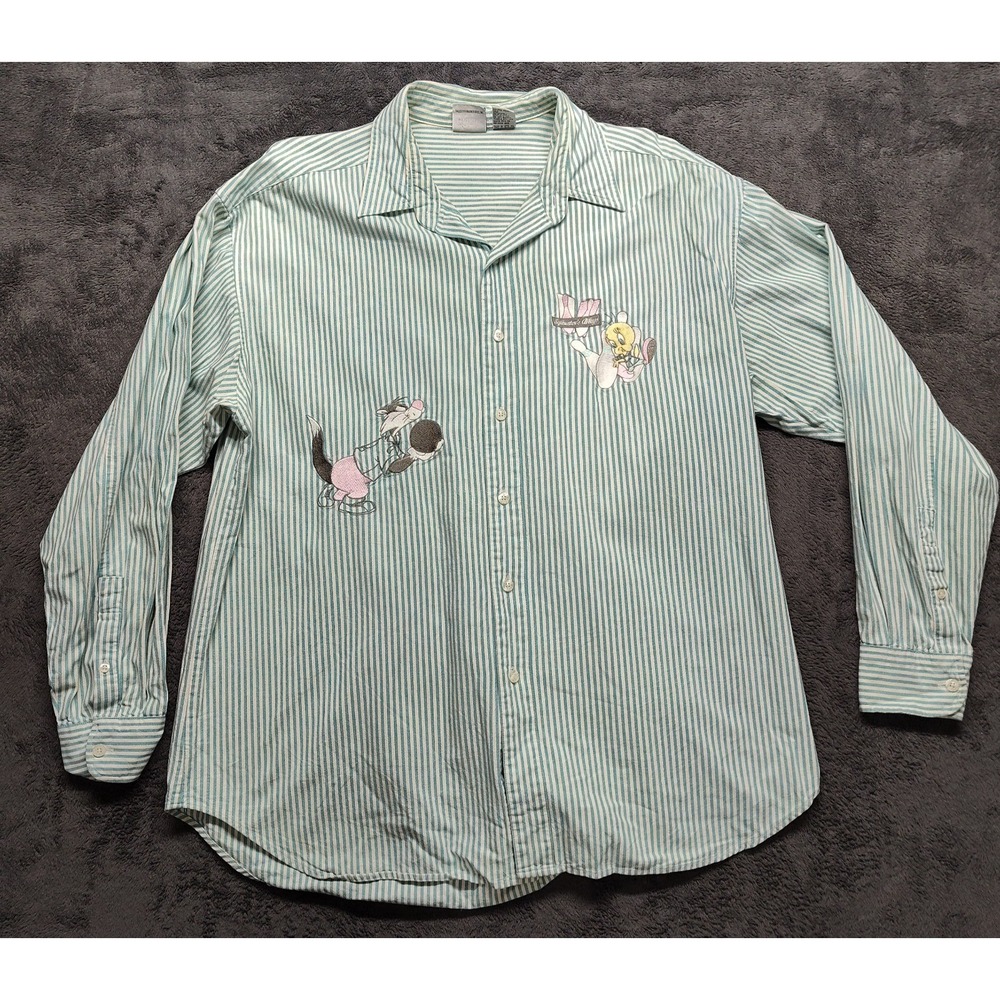 Vintage Acme Clothing XL top Sylvester's Alleys button up Tweety Bird bowling